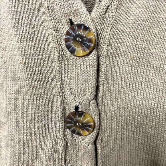 Vintage Willow Tan Cardigan Knitted Sweater Oversized Button Closure Women's L - Picture 4 of 7